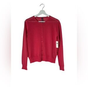 Anthropologie Pink sheer sparkle Button-Up Cardigan Sz: small